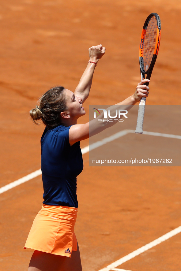 Tennis WTA Internazionali d'Italia BNL quarterfinals 
Simona Halep (ROU) celebration at Foro Italico in Rome, Italy on May 19, 2017.
