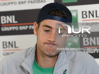 John Isner attends a press conference ahead of the Internazionali BNL d'Italia 2017 on May 20, 2017 in Rome, Italy. (