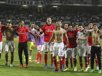 Benfica's players celebrates final game during the Premier League 2016/17 match between Boavista FC and SL Benfica, at Bessa XXI Stadium in...