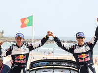 Sebastien Ogier and Julien Ingrassia winners of the rally during the Podium Ceremony of WRC Vodafone Rally de Portugal 2017, at Matosinhos i...