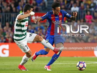 Neymar Jr. anbd Capa during La Liga match between F.C. Barcelona v S.D. Eibar, in Barcelona, on May 21, 2017.  (