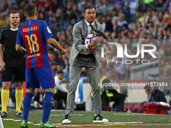 Luis Enrique Martinez during La Liga match between F.C. Barcelona v S.D. Eibar, in Barcelona, on May 21, 2017.  (