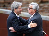 G7 Summit 2017 in Italy
The italian Prime Minister Paolo Gentiloni with the President of the European Commission Jean-Claude Juncker during...