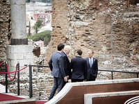 Italy, Taormina: Canadian Prime Minister Justin Trudeau (L), U.S. President Donald Trum (2L), French President Emmanuel Macron (2R) and Pres...