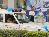 Mamata Banerjee Chief Minister of West Bengal flag off  53  Ambulances during  Six Years celebration Trinamool Congress Government at State...
