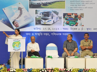 Mamata Banerjee Chief Minister of West Bengal addressing during  Six Years celebration Trinamool Congress Government at State Secetriyat off...