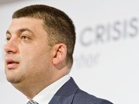 KIEV, UKRAINE - AUGUST 1: Volodymyr Groysman, Vice Prime-Minister of Ukraine, Head of the government taskforce for MH17 crash investigation...
