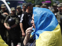Depositors of failed Ukrainian Mykhaylivsky Bank demand to get back their deposits, during their rally in Kiev, Ukraine, 09 June, 2017. Depo...
