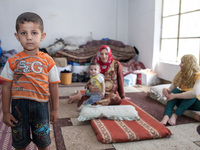 A Palestinian boy who lost his home to an Israeli airstrike. Up to 25 per cent of Gaza’s population has been forcibly displaced due to the e...