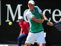 Tomas Berdych (CZE) during a match against Bernard Tomic (AUS) in the round of eight of the Mercedes Cup in Stuttgart, Germany on June 15, 2...