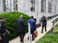 Entertainer Bill Cosby arrives at Montgomery Courthouse for the fifth day of jury deliberations in the aggravated indecent assault trail, in...