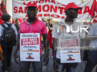 CGIL, Italian trade union, calls for a demonstration to protest against the reintroduction of a new type of work 'voucher' system, coupons t...