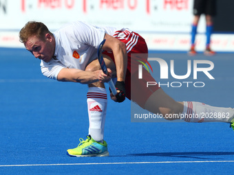 David Ames of England
 during The Men's Hockey World League Semi-Final 2017 Group A match between England  and Malaysia The Lee Valley Hocke...