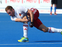David Ames of England
 during The Men's Hockey World League Semi-Final 2017 Group A match between England  and Malaysia The Lee Valley Hocke...