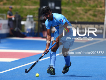 Surender Kumar of India  
 during The Men's Hockey World League Semi-F\ih6inal 2017 Group B match between Canada and India The Lee Valley Ho...