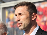 Coach Blagoja Milevski  (MKD) during the UEFA European Under-21 Championship Group C match between Czech Republic and Italy at Tychy Stadium...