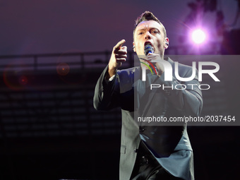 Italian singer Tiziano Ferro performed live at the Olympic Stadium, with his 
