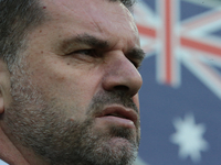 Australia's coach Ange Postecoglou reacts during the 2017 FIFA Confederations Cup match, first stage - Group B between Cameroon and Australi...