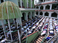 Nepalese Muslim offering last Friday of Ramadan's Ritual Prayer at Nepali Jame mosque at Kathmandu, Nepal on Friday, June 23, 2017. Ramadan...