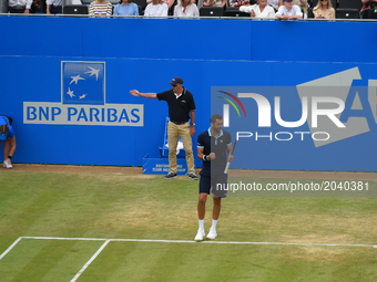 Marin Cilic of Croatia beats Donald Young of the US in the quarter finals of AEGON Championships at Queen's Club, London, on June 23, 2017....