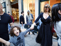 Mariah Carey with her children goes to Louis Boutin store and dinner to L'avenue restaurant in Paris, France, on June 23, 2017. (