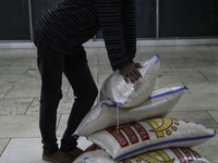 As Ramadhan end, rice that was given to mosque Istiqlal, in Jakarta, Indonesia will be distributed to the poor people who need it that alrea...
