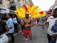Costumed participant take part in the annual Gay Pride homosexual, bisexual and transgender visibility march on June 24, 2017 in Paris. (