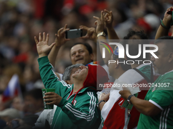 Mexico national team supporters celebrate during the Group A - FIFA Confederations Cup Russia 2017 match between Russia and Mexico at Kazan...