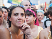 Participants in the annual 'Milano Pride' on June 24, 2017. Hundreds of people demonstrated in favor of gay rights.  (