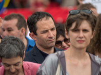 Former French Socialist Benoit Hamon march during Gay Pride 2015 in Paris, on June 24th 2017.  2017 marks the 40th anniversary of the first...