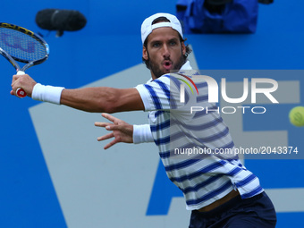 Feliciano Lopez (ESP) against 
Grigor Dimitrov BUL during Men's Singles Semi Final match on the day  six of the ATP Aegon Championships at t...