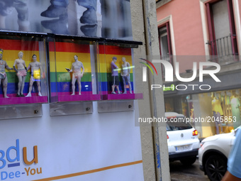 Madrid's Chueca district on June 23, 2017 during the WorldPride 2017. Some three million revellers are expected in the Spanish capital start...