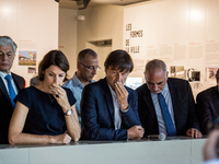 French Minister of Ecological and Inclusive Transition Nicolas Hulot (C) visits the new district of Confluence in Lyon on June 26, 2017. - (