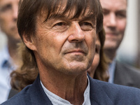 French Minister of Ecological and Inclusive Transition Nicolas Hulot  visits the new district of Confluence in Lyon on June 26, 2017. - (
