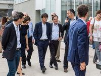 French Minister of Ecological and Inclusive Transition Nicolas Hulot visits the new district of Confluence in Lyon on June 26, 2017.  (