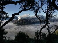 The view of Mount Bromo during the Yadnya Kasada Festival at Probolinggo, East Java, Indonesia on July 8, 2017. Yadnya Kasada ceremony is th...