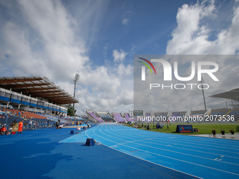 The Zawisza stadium is seen ahead of the first event of the U23 European Athletics Championships on 13 July, 2017 in Bydgoszcz, Poland. (