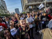 The Paulista Union of Secondary Students (Upes) held a protest in Sao Paulo, Brazil, on July 13, 2017 against the decision of the mayor of S...