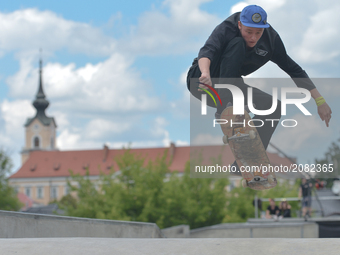Przemyslaw Hippler during the final of Skateboarding competition of Carpatia Extreme Festival 2017, in Rzeszow.
On Sunday, July 16, 2017, in...