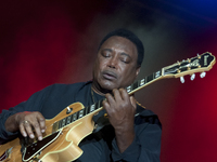 George Benson, American musician, guitarist and singer-songwriter, during a concert  at the Marostica Summer Festival for the only Italian d...