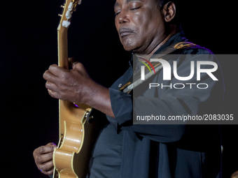 George Benson, American musician, guitarist and singer-songwriter, during a concert  at the Marostica Summer Festival for the only Italian d...