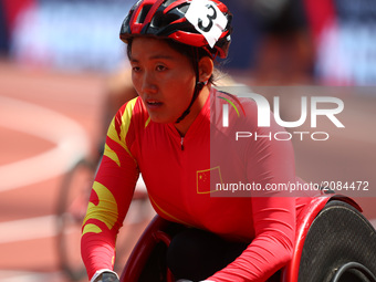 Hongzhuan Zhou of ChinaWomen's 400M T53 Round 1 Heat 2during IPC World Para Athletics Championships at London Stadium in London on July 18,...