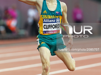 Jaryd Clifford of Australia  Men's 1500m F13 Final during World Para Athletics Championships at London Stadium in London on July 19, 2017 (