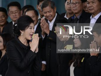 Ousted former Thai prime minister Yingluck Shinawatra for her arrival at the Supreme Court in Bangkok, Thailand on July 21, 2017. (