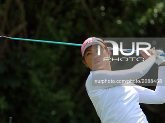 Kelly Tan of Malaysia follows her shot from the 4th tee during the second round of the Marathon LPGA Classic golf tournament at Highland Mea...
