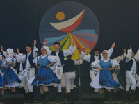 Members of 'Suszanie' group from Sucha Gorna, Czech Republic, during their performance on the first day of the 17th edition of World Festiva...