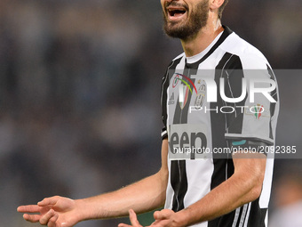 Giorgio Chiellini during the Tim Cup football match F.C. Juventus vs S.S. Lazio at the Olympic Stadium in Rome, on may 17, 2017. (