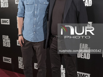 Daniel Sharman and Ruben Blades attend 'Fear The Walking Dead' photocall at Callao Cinema on July 24, 2017 in Madrid, Spain.  (