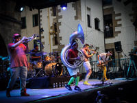 Performance of  Lucky Chops in the Trinidad Square during the 52 Heineken Jazzaldia on July 24, 2017 in San Sebastian, Spain. (