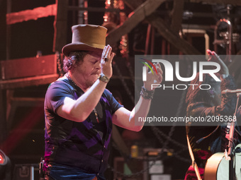 The Italian singer Zucchero performs during a concert of the Universal Music Festival at the Royal Theater in Madrid, Spain, 25 July 2017. (